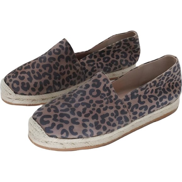 Stuart Weitzman Leopard Espadrilles Brown Tan Flat Loafer Women's US 6.5 - Picture 2 of 6